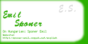 emil sponer business card